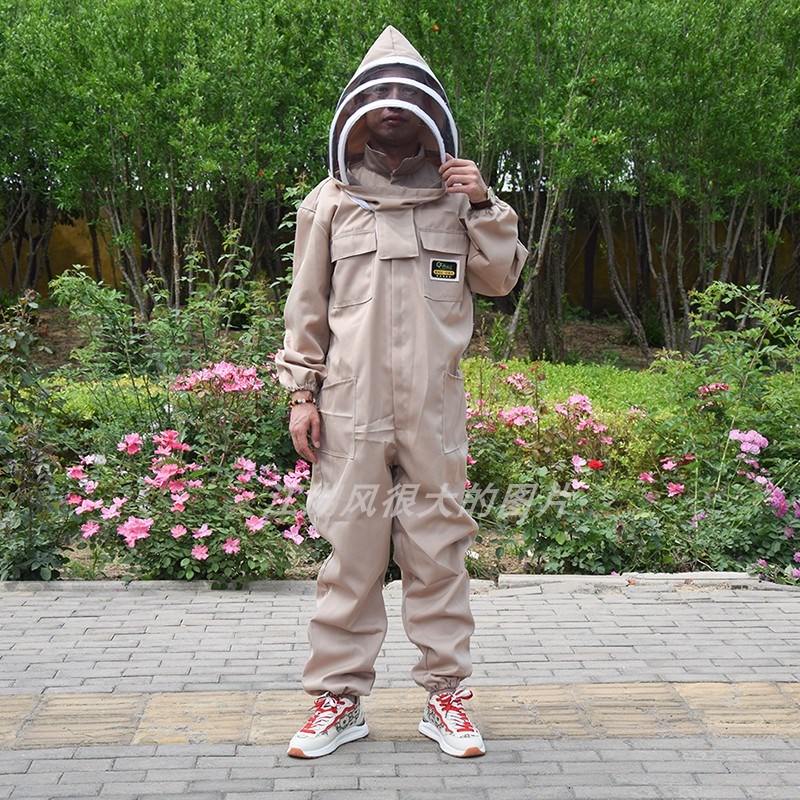 加厚防蜂衣蜜蜂防护服全套透气专用养蜂服防蜂服可拆蜂帽防火面罩