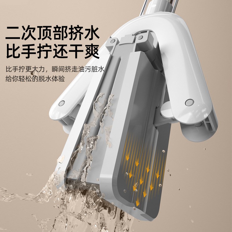 加宽大免手洗海绵拖把家用一拖2024新款吸水对折式胶棉地拖头墩布