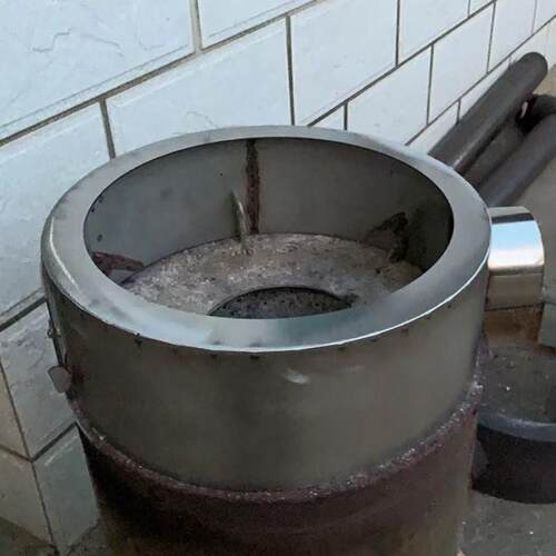 柴火炉加厚专用防飞沫加高圈木炭炉灶取暖炉芯不锈钢圆柱筒防风罩