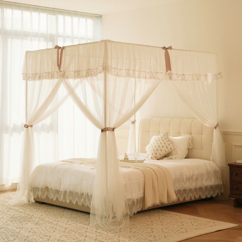 宫廷落地三开门蚊帐家用卧室2025新款全罩式1米8大床家庭免安装