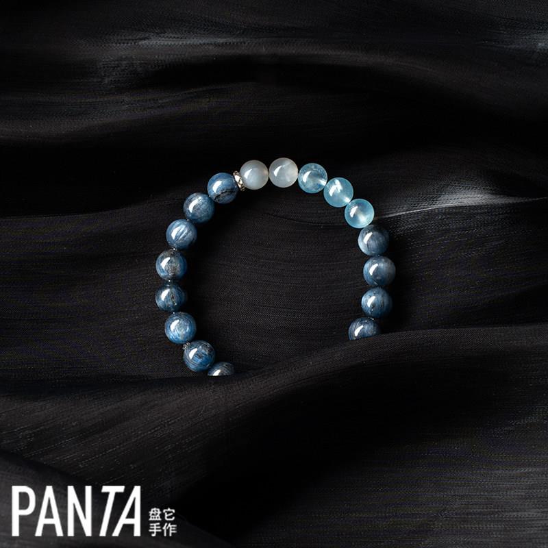 PANTA手作「苏美尔蓝」蓝晶石海蓝宝白月光水晶手串原创水洞察力