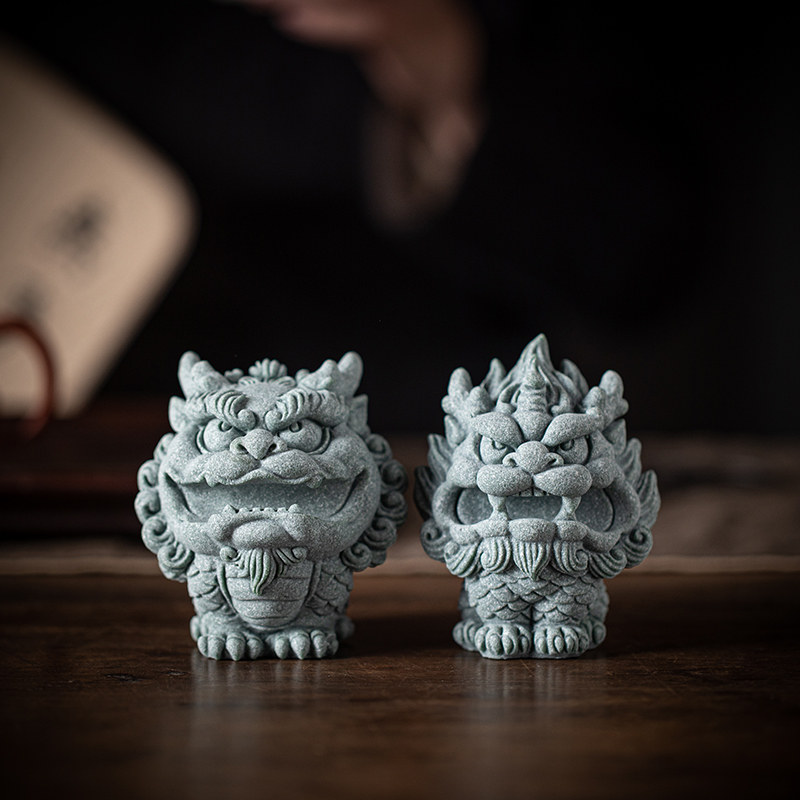 中式瑞兽金蟾麒麟貔貅茶宠摆件创意祥龙茶笔架笔搁文竹镇纸装饰品