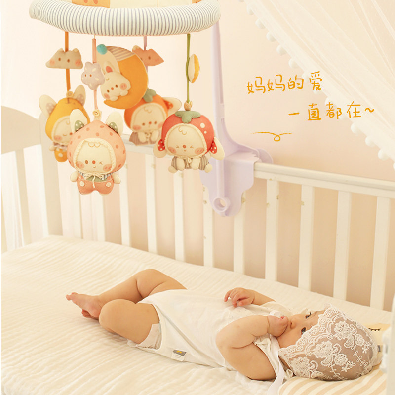 哈尼兔床铃婴儿可旋转音乐床头挂件兔子玩偶diy材料包悬挂式