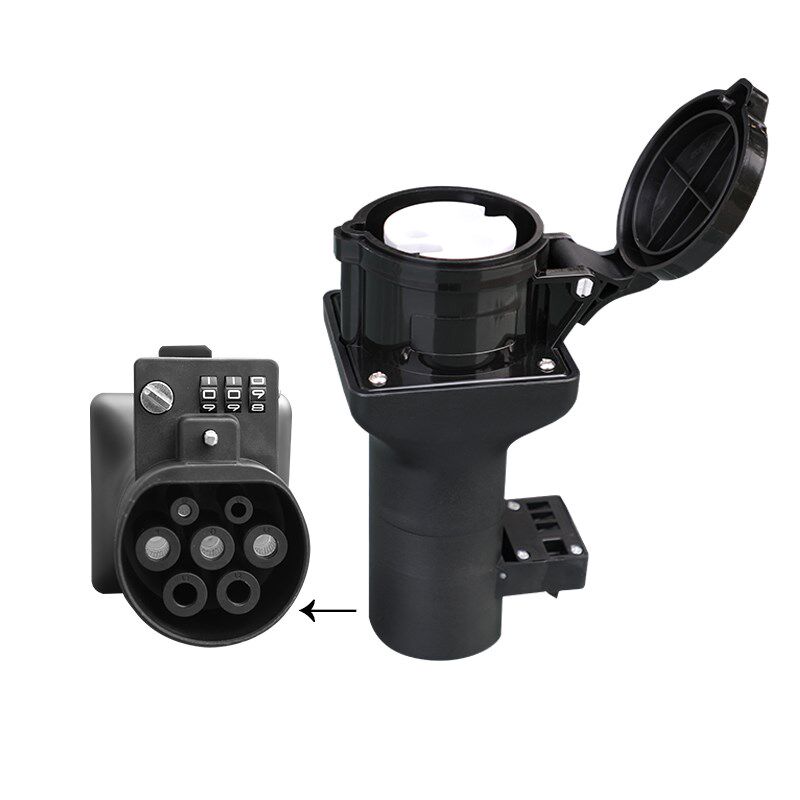 7孔交流充电桩转换插头插座220V16A32A三芯工业插座充电延长线