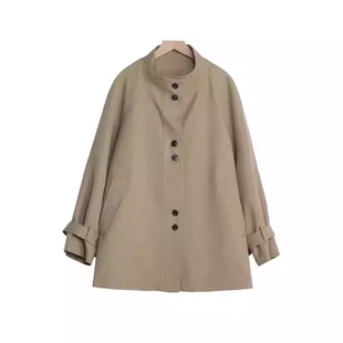 纽扣一手长风衣3.24 王福贵定制～立领简约韩版 立领风衣