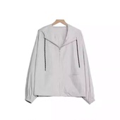 连帽休闲宽松拉链外套3.5 王福贵定制～韩版 花绳外套