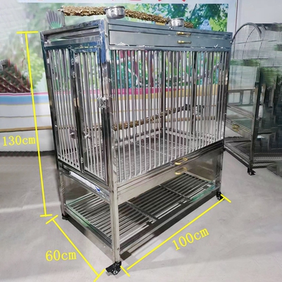 定制不锈钢鸟笼304鹦鹉笼渡鸦八哥大中型鸦科笼防伤羽毛鸟笼子