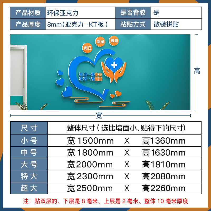 医务室医院科室护士站心理咨询室布置文化墙贴纸标语病房诊所温馨