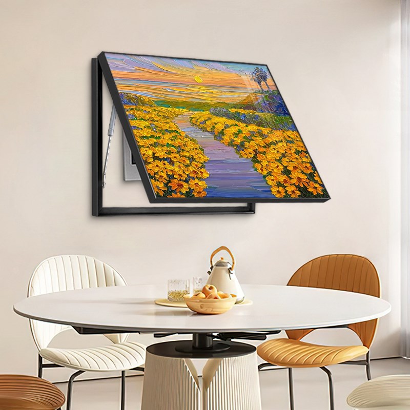 风景油画电表盒配电箱装饰画奶油风抽象花卉电闸盒遮挡挂画免打孔