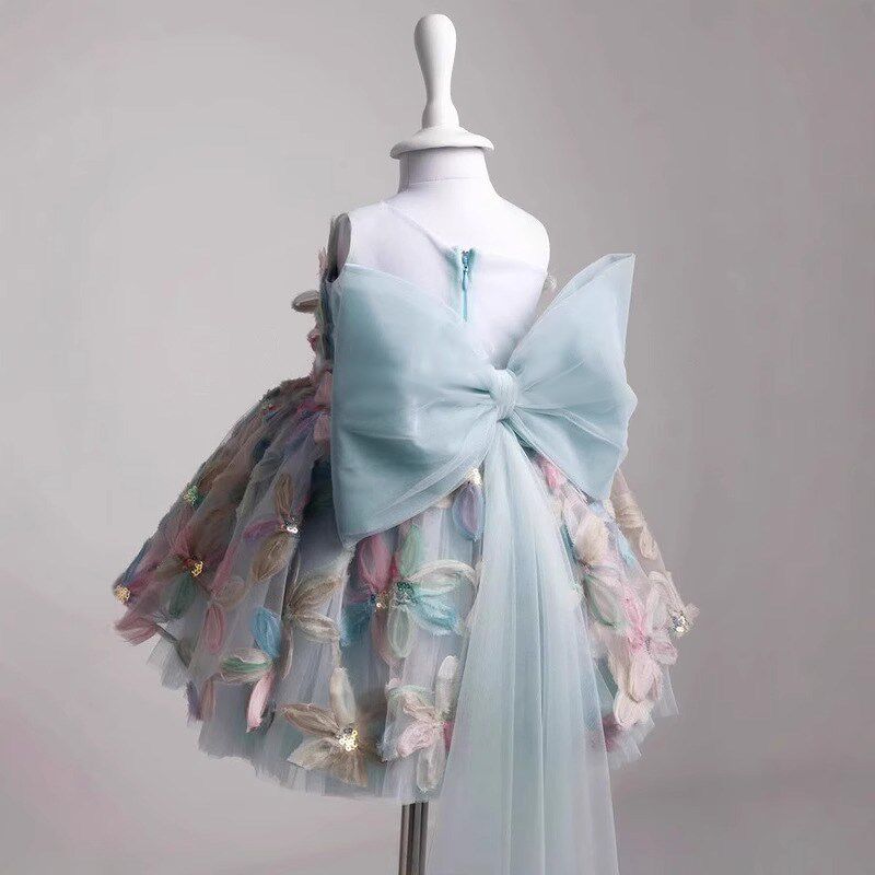 儿童礼服公主裙小女孩生日蓬蓬纱女童高端主持走秀钢琴演奏演出服