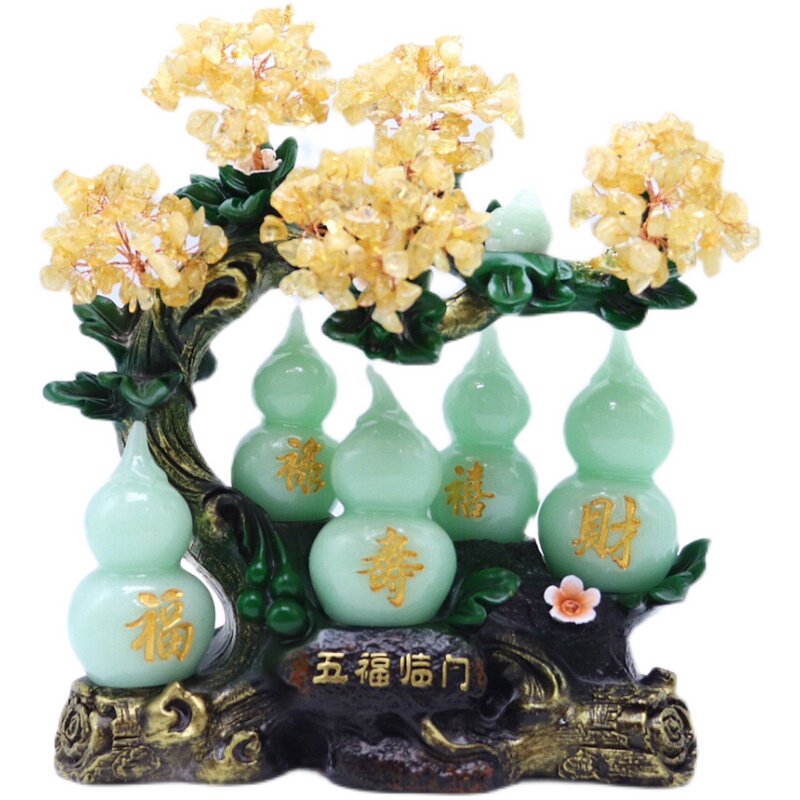 天然水晶发财树客厅酒柜玄关招财装饰店铺公司开业乔迁送礼品摆件