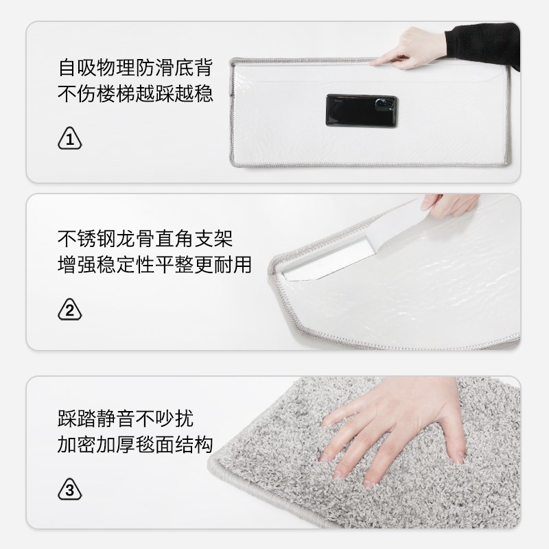复式loft防滑自粘结婚楼梯踏步垫别墅阁楼家用实木台阶地毯保护垫
