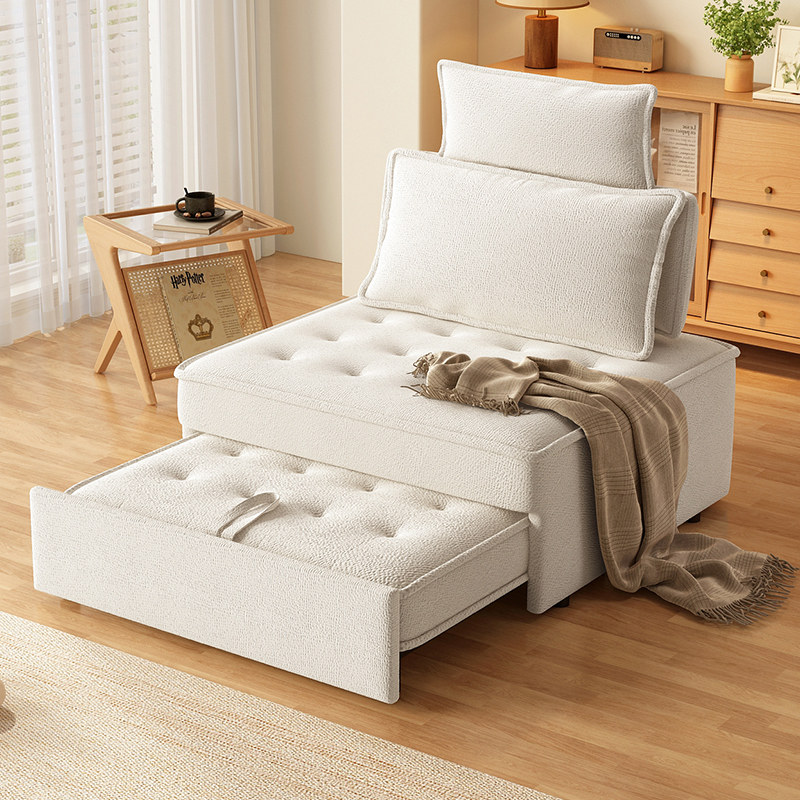 泡芙沙发床布艺日式奶油风小户型客厅卧室折叠两用单双人多功能床