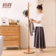 实木衣帽架子简约挂衣架落地卧室房间室内木质衣服架家用立式 杆小