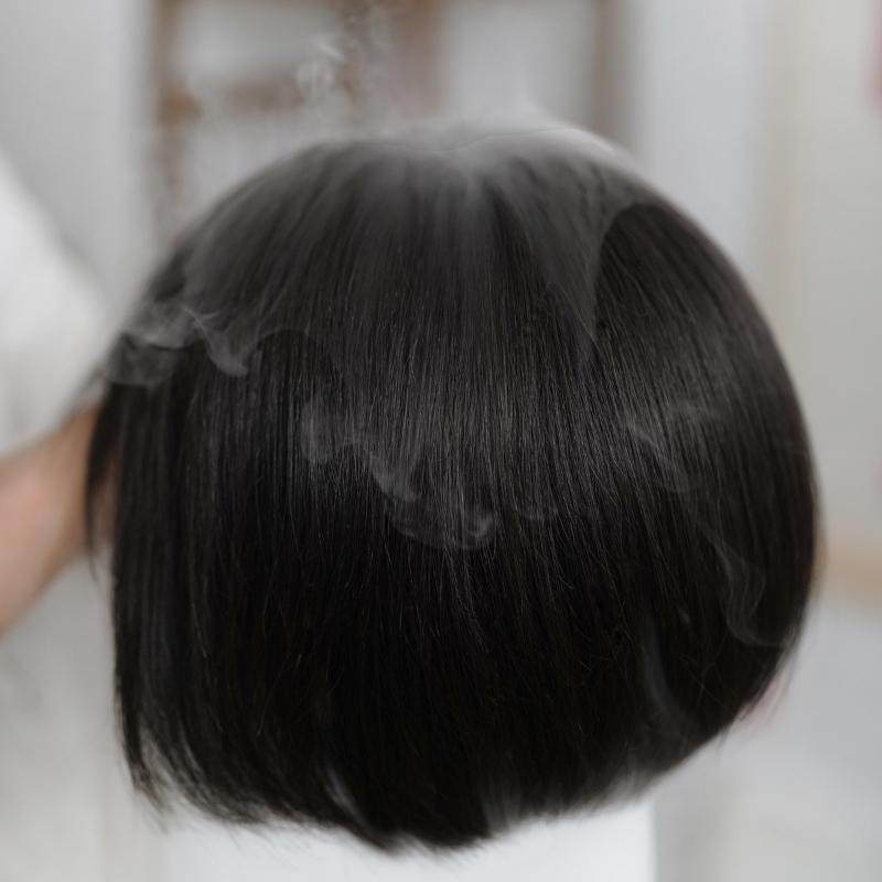 中老年人假发女短发波波头全头套真发全真人发50岁妈妈光头假头发