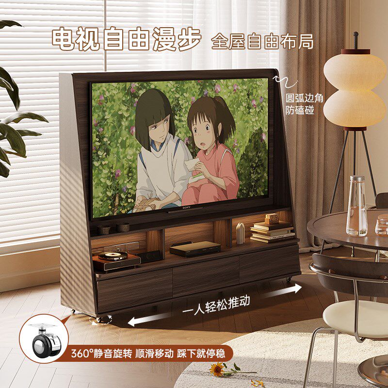法式复古风移动电视柜组合客厅家用边柜电视机支架收纳储物柜定制