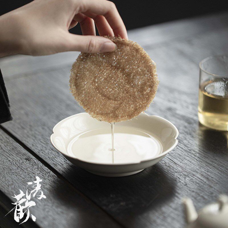 清欢丨草木灰釉花瓣壶承干泡台 功夫茶具日式陶瓷茶点盘茶道配件