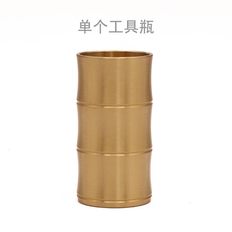 纯黄铜工具瓶收纳瓶入门香道套装工具储存筒香勺灰押铲打篆用品