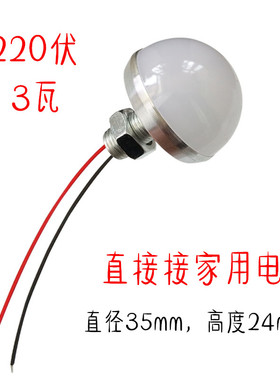 led高亮3w220V过道灯球泡半圆形灯泡白光暖光柜台灯化妆试衣镜前