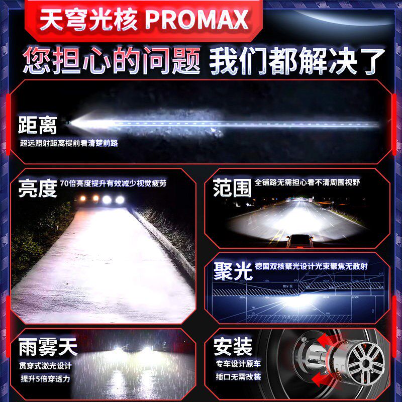 雪佛兰探界者专用led激光大灯改装近光灯远光炮超亮车灯聚光灯泡