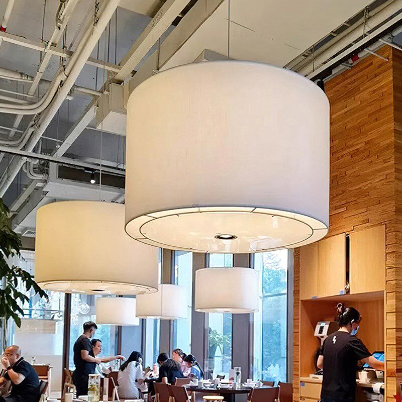 餐厅吊灯2023新款酒店餐饮饭店吧台餐桌卡座日式创意中山布艺灯具
