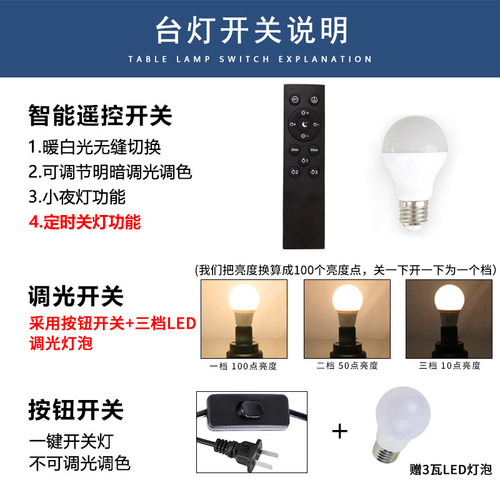 美式简约古铜色台灯卧室床头灯书房客厅欧式暖光温馨创意婚房装饰