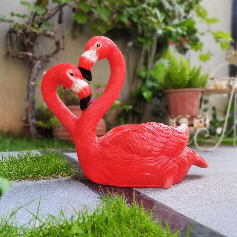 创意火烈鸟花盆庭院装饰摆件花园可爱动物花缸民宿阳台多肉种植器