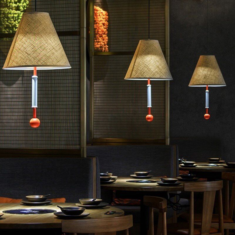 网红火锅店茶楼餐饮厅桌卡座创意商用饭店侘寂风串串装饰带射吊灯