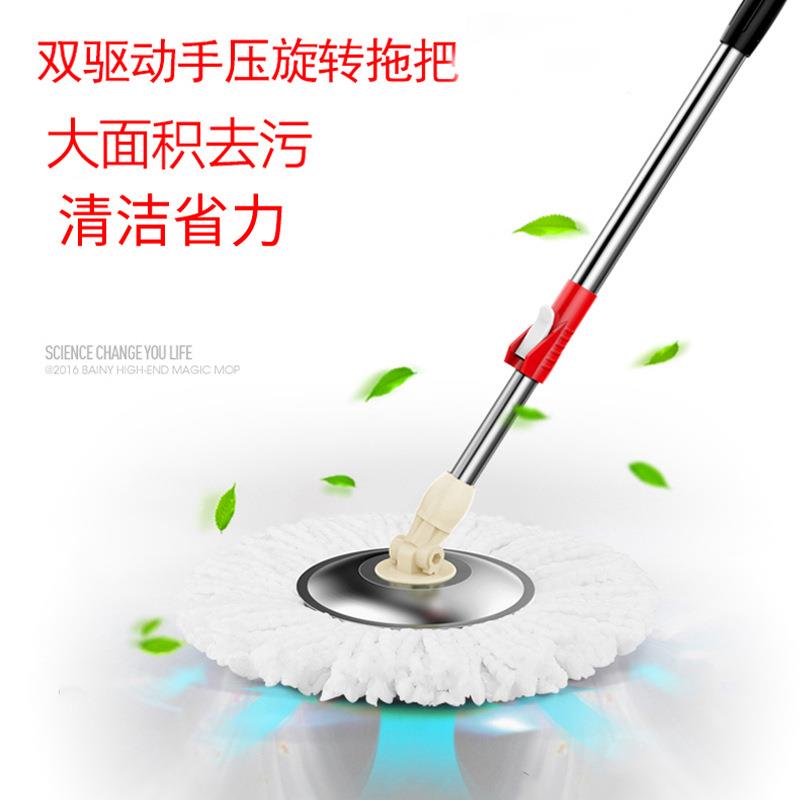 自动拖把桶旋转免手洗家用好 拖双驱动甩干拖地拖布甩水墩布单桶