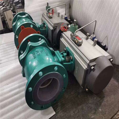 Q641F46-16P气动衬氟法兰球阀Q641F46气动衬氟O型开关球阀DN32