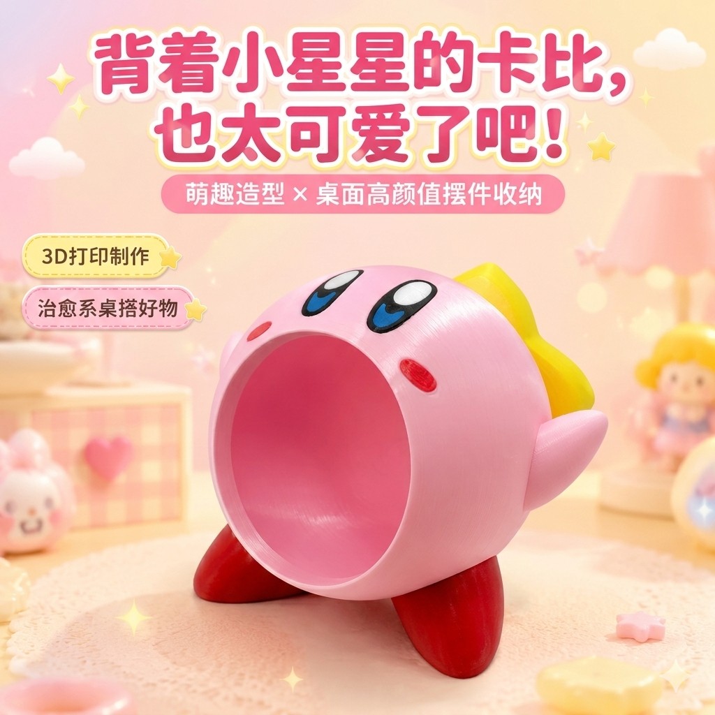 星之卡比潮玩摆件可爱桌面收纳盒图片