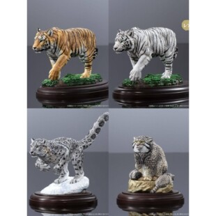 喵零*现货生物大图鉴野生猫科动物老虎雪豹摆件扭蛋