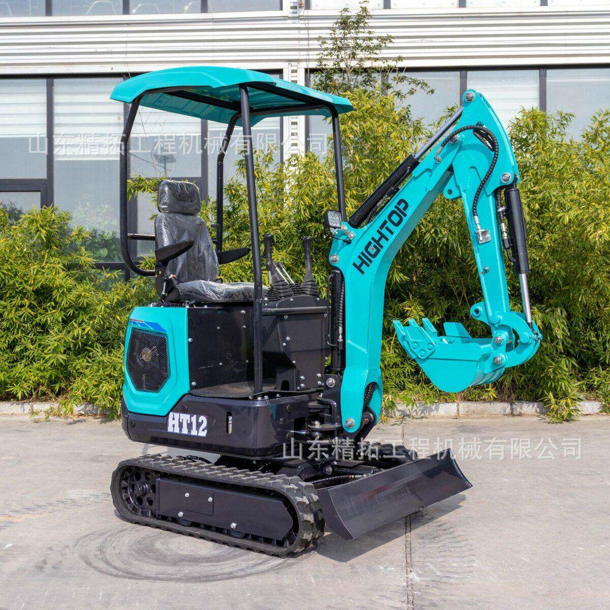 HT12多功能小型挖掘机打草挖掘钻孔破碎抓木头小挖机微型小挖机