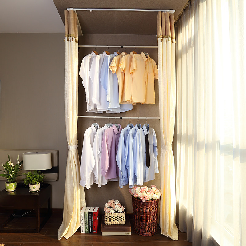 简易挂衣架组装顶天立地衣架落地卧室韩式置物架转角衣帽架简约现