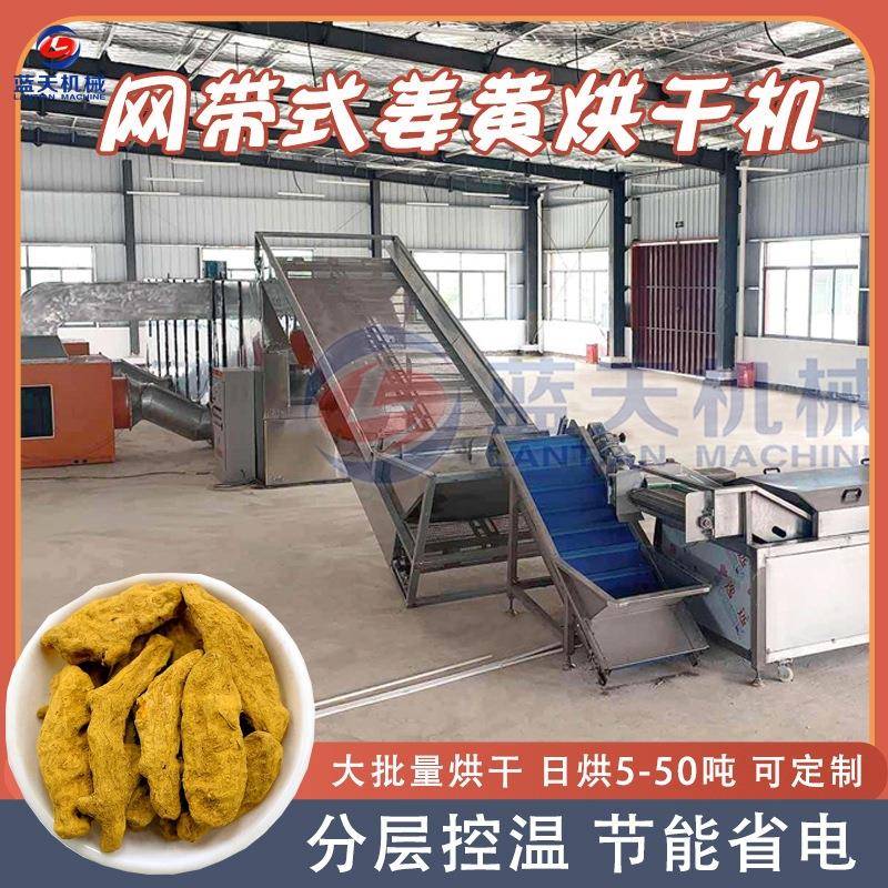 大型网带式姜黄烘干机全自动黄姜毛黄姜干燥机黄丝郁金烘干设备