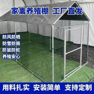 家用养殖棚鸡鸭鹅笼窝棚多用途养鸡专用笼骨架家庭镀锌钢管鸽子笼