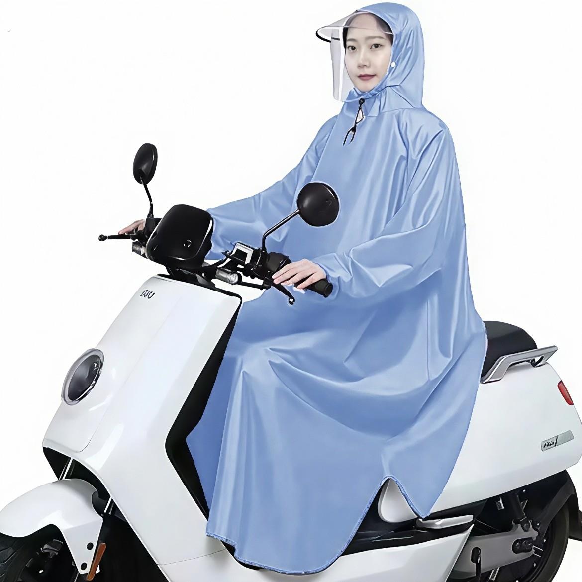 有袖电动车雨衣男女款机车长版全身防暴雨夏季单人骑行雨披