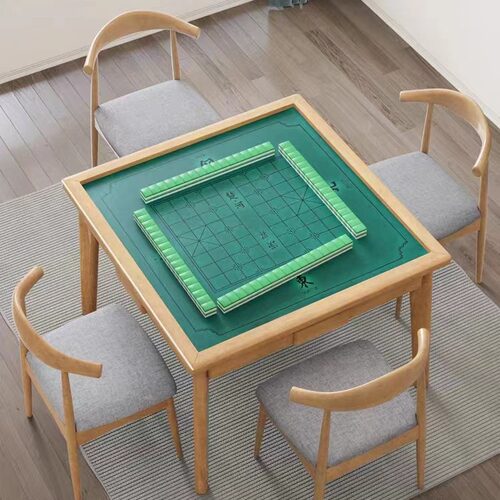 实木手动麻将桌家用饭桌多功能老年活动室养老院棋牌桌适老化家具