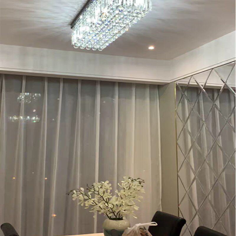水晶轻奢后现代餐厅灯吊灯简约饭厅餐桌吧台长条过道走廊吸顶灯具