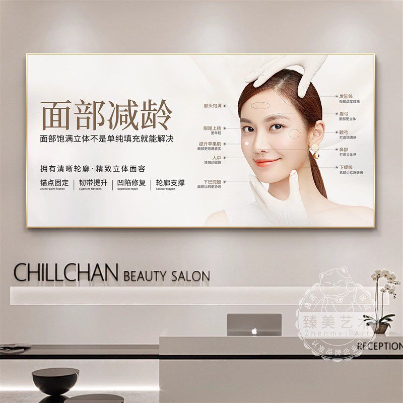 医美咨询工作室美容院宣传广告画美业墙面装饰画抗衰皮肤管理挂画