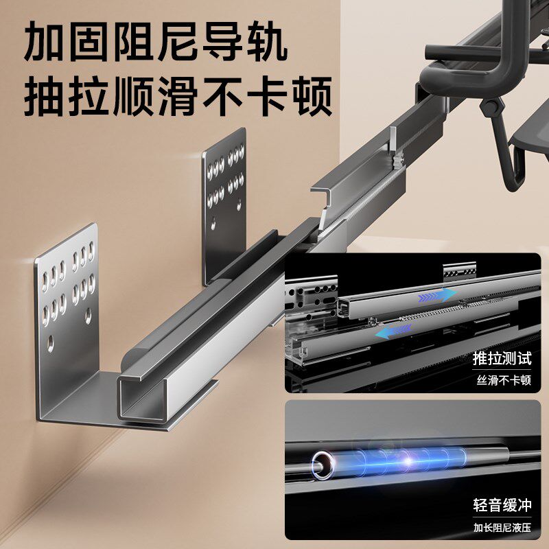 拉篮厨房橱柜双层抽屉式调味料内置碗盘碗碟篮收纳架子碗具架碗篮
