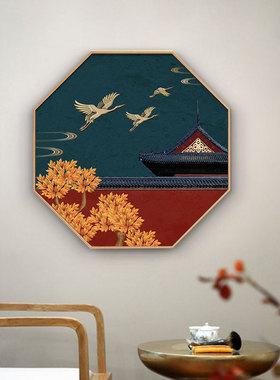 新中式餐厅装饰画中国风古风火锅店墙面红色挂画饭店包间包厢壁画