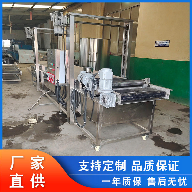 鼎信全自动油炸机 鱼排裹糠油炸线 鱼块上浆油炸机 薯塔串油炸线