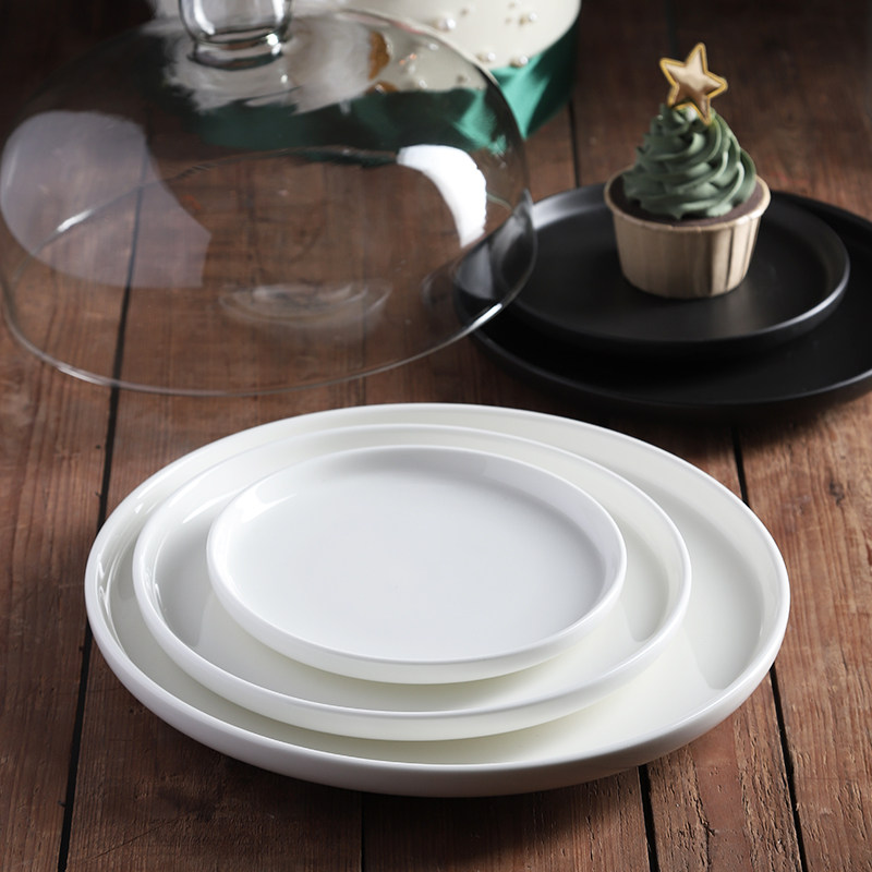 蛋糕托盘家用水果试吃盘带盖玻璃罩透明品尝盘甜品点心面包展示盘