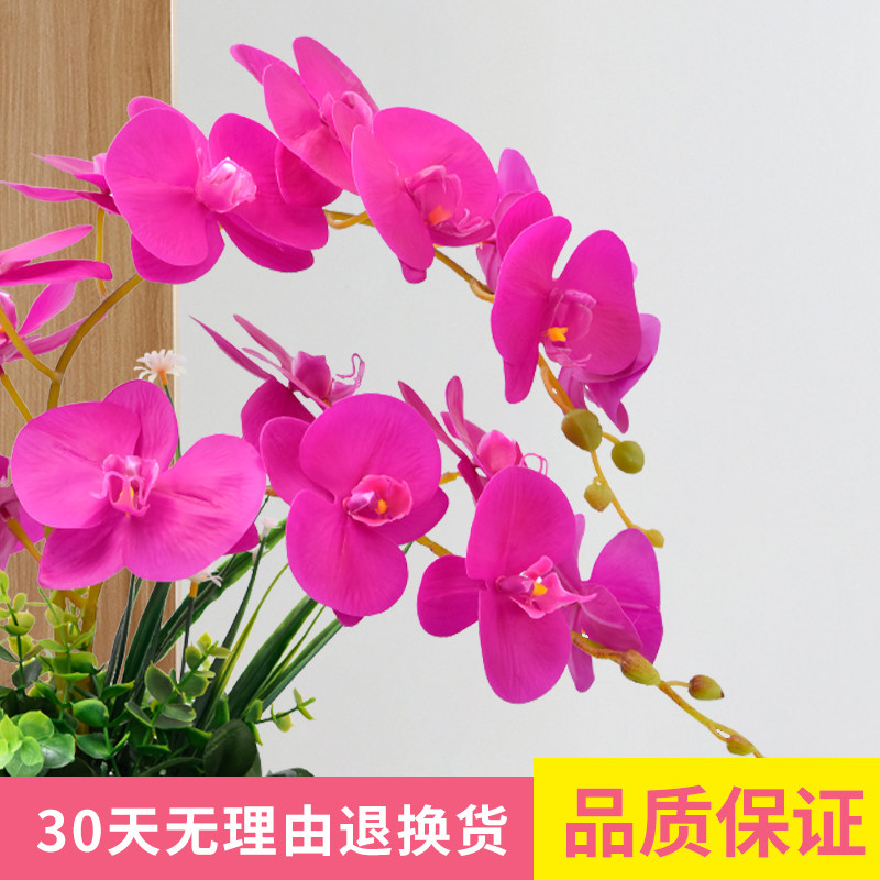 蝴蝶兰彷真花绢花摆件装饰品家居客厅室内电视柜假花彷真花摆设花