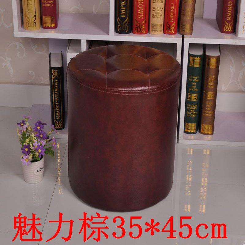 包邮皮凳化妆椅美容凳加高床尾凳客厅茶几凳换鞋圆墩子洗头凳