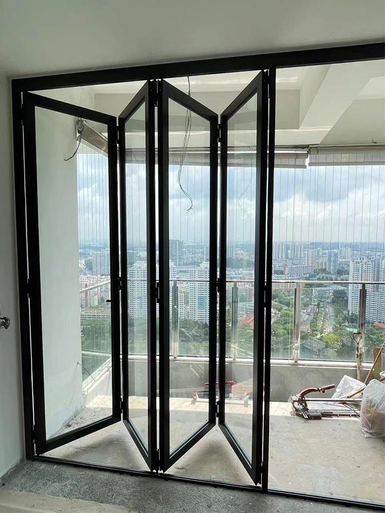 钛镁铝合金重型大折叠门洗车房车库商铺隔断阳台客厅厨房玻璃拉门