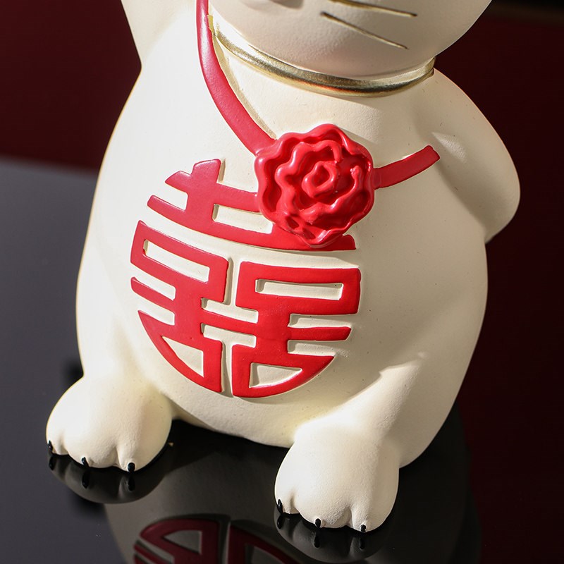创意喜招财猫摆件客厅桌面家居装饰品结婚礼物送闺蜜新人情侣礼品