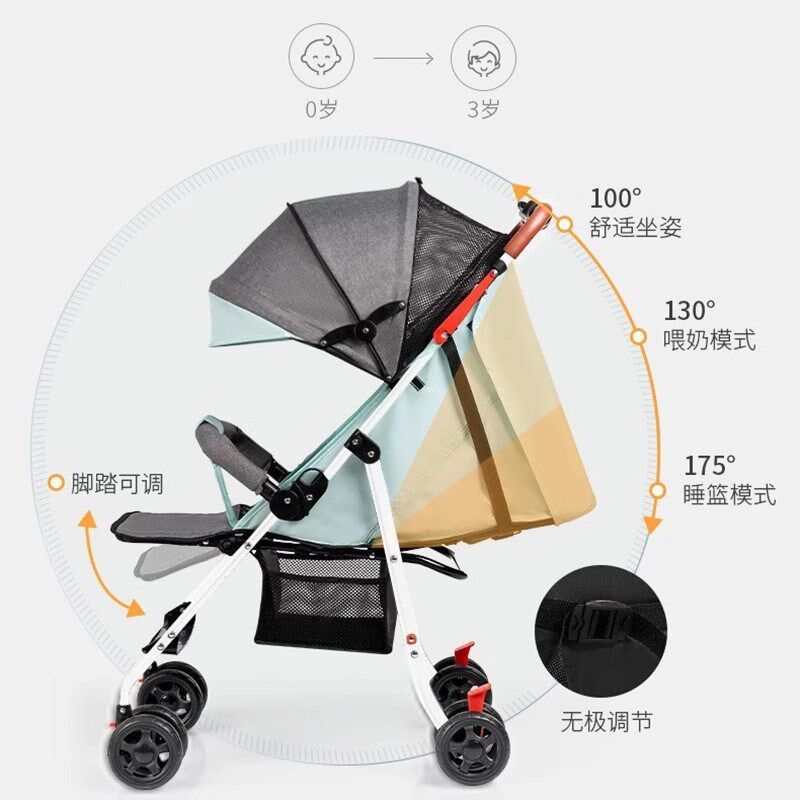双向婴儿推车可坐可躺轻便可折叠儿童新款外出伞车溜娃神器手推车