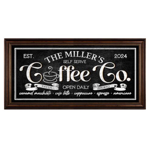 装饰画有框挂画墙壁画复古怀旧咖啡馆横幅牌匾中古店美式招牌餐厅